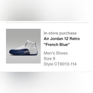 Jordan 12 Retro White and Blue Sneakers